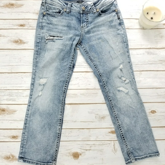 Silver Jeans Denim - Silver Jeans Indigo Distressed Denim Jeans